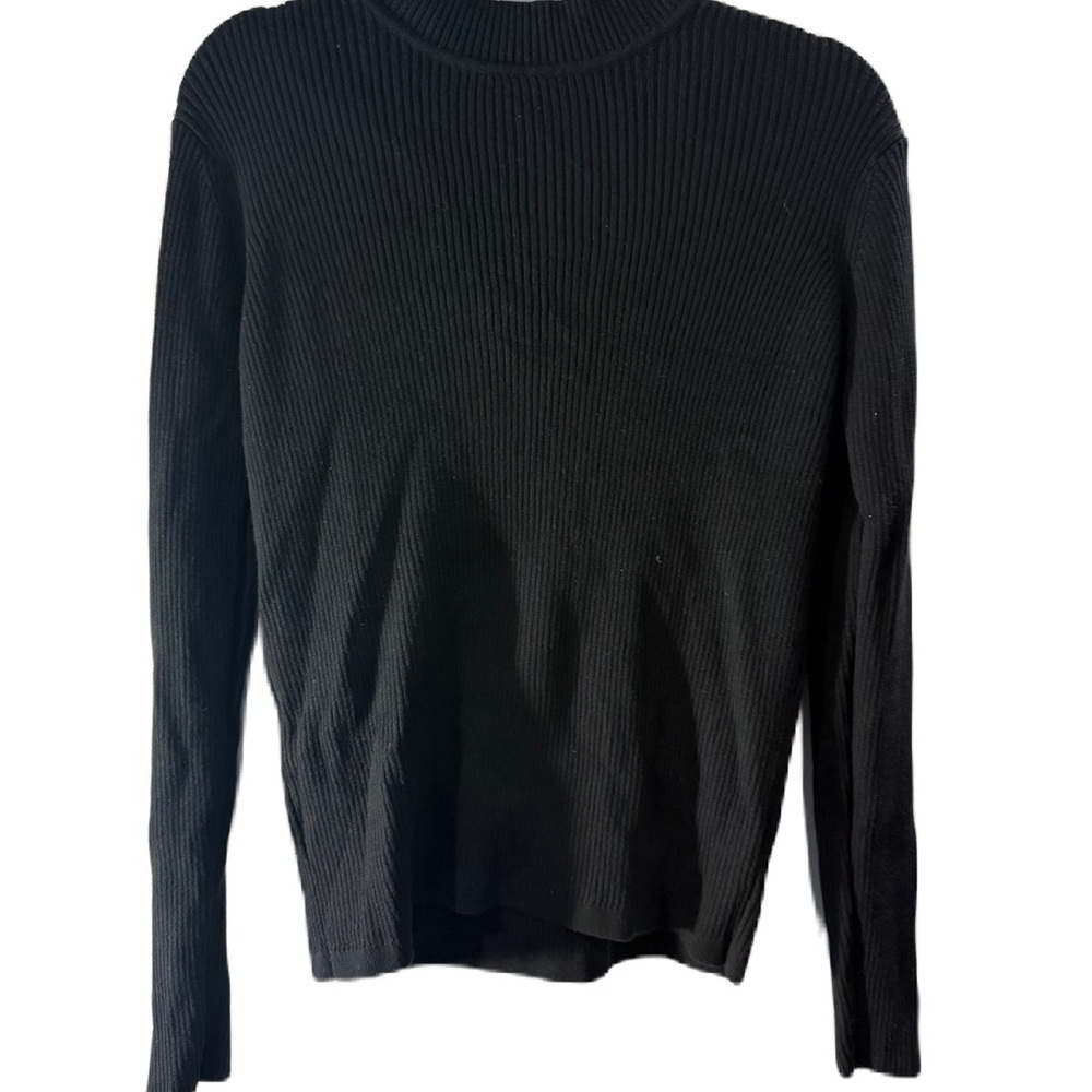 Udel Black Ribbed Long Sleeve Top l